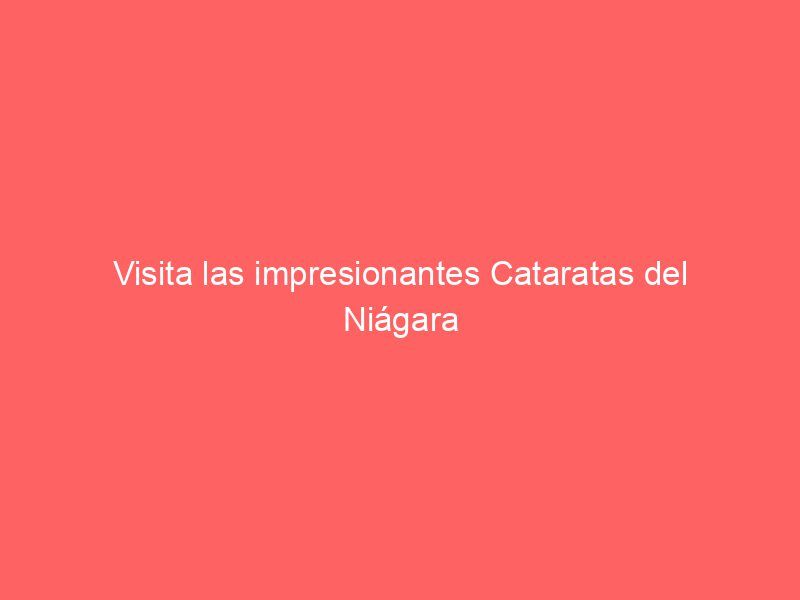 Visita las impresionantes Cataratas del Niágara